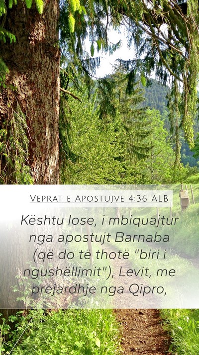 Veprat e Apostujve 4:36 ALB Bible Verse Image