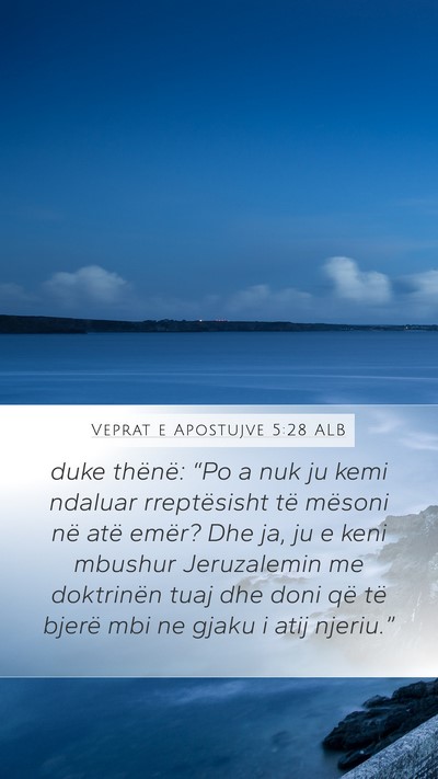 Veprat e Apostujve 5:28 ALB Bible Verse Image