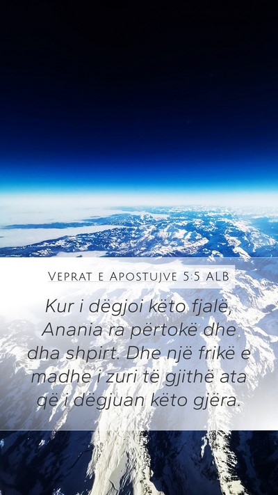 Veprat e Apostujve 5:5 ALB Bible Verse Image