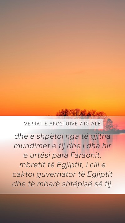 Veprat e Apostujve 7:10 ALB Bible Verse Image