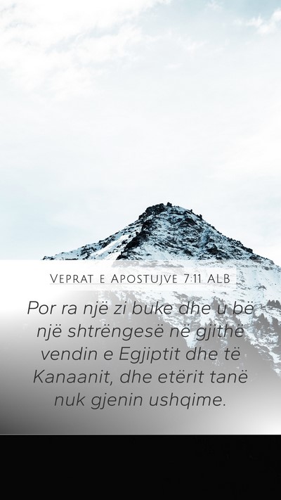 Veprat e Apostujve 7:11 ALB Bible Verse Image