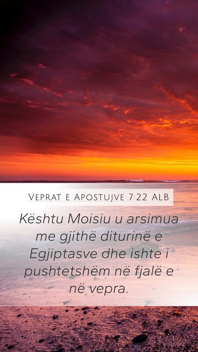 Veprat e Apostujve 7:22 ALB Bible Verse Image