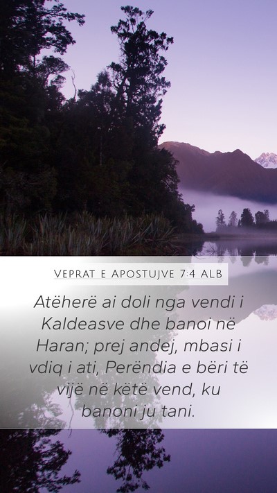 Veprat e Apostujve 7:4 ALB Bible Verse Image