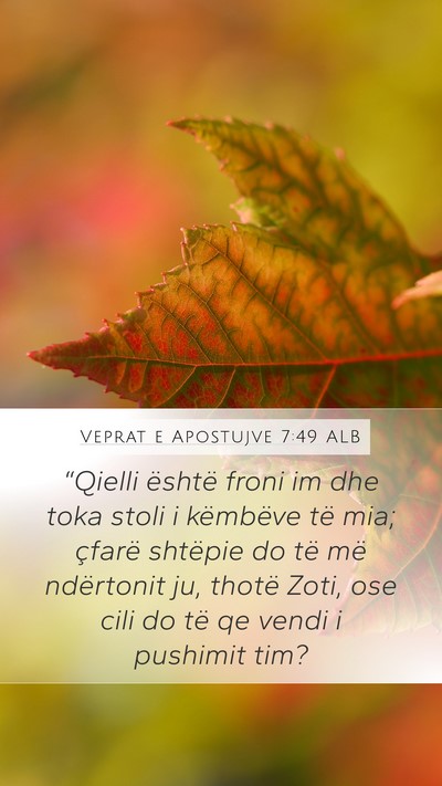 Veprat e Apostujve 7:49 ALB Bible Verse Image