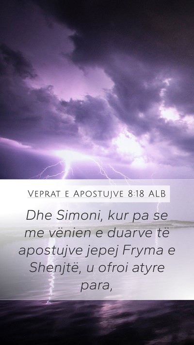 Veprat e Apostujve 8:18 ALB Bible Verse Image
