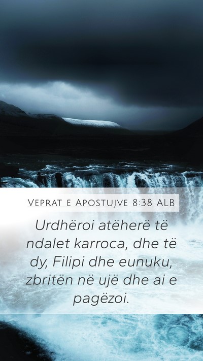 Veprat e Apostujve 8:38 ALB Mobile Phone Wallpaper - Urdhëroi atëherë të ndalet karroca, dhe të - Mobile Bible Verse Wallpaper