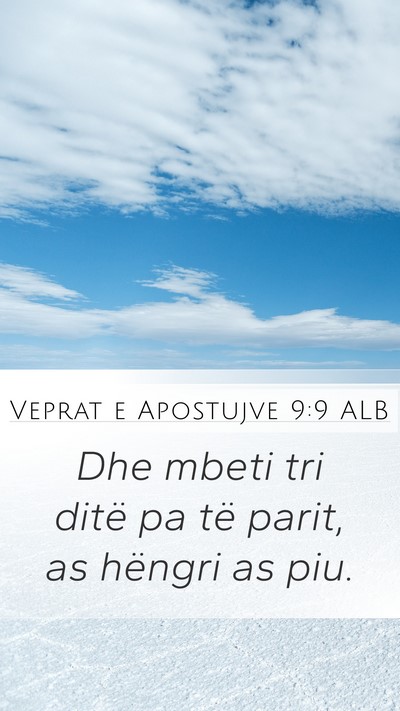 Veprat e Apostujve 9:9 ALB Bible Verse Image