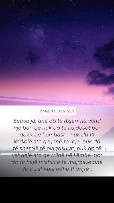 Zakaria 11:16 ALB Bible Verse Image