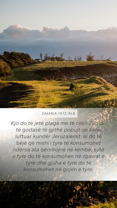 Zakaria 14:12 ALB Bible Verse Image