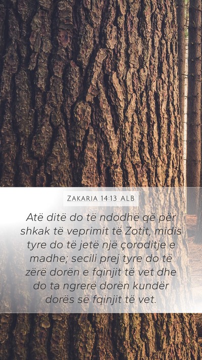 Zakaria 14:13 ALB Bible Verse Image