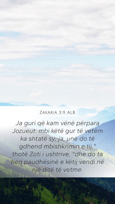 Zakaria 3:9 ALB Bible Verse Image