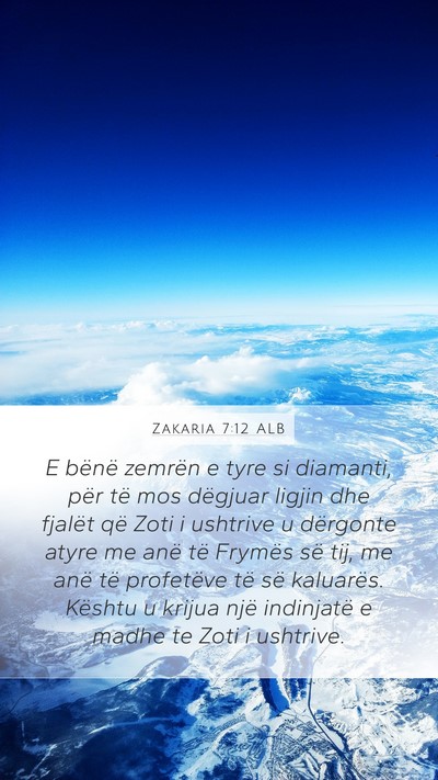 Zakaria 7:12 ALB Bible Verse Image