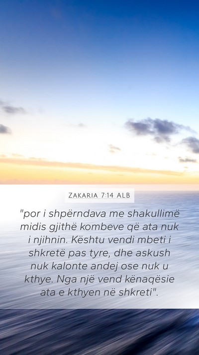 Zakaria 7:14 ALB Bible Verse Image