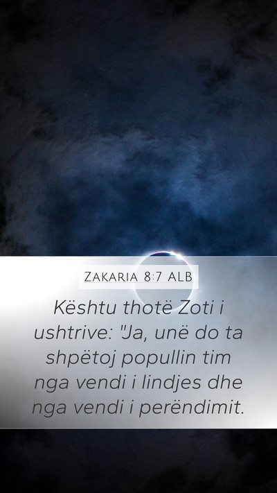 Zakaria 8:7 ALB Bible Verse Image
