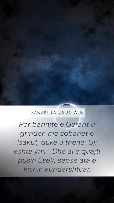 Zanafilla 26:20 ALB Bible Verse Image