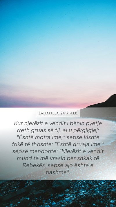 Zanafilla 26:7 ALB Bible Verse Image