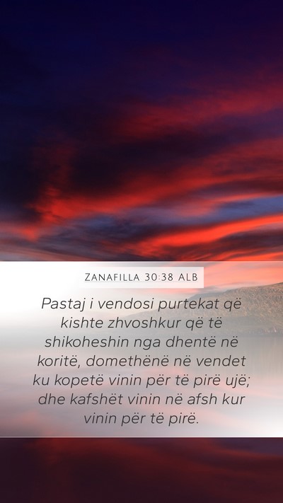 Zanafilla 30:38 ALB Mobile Phone Wallpaper - Pastaj i vendosi purtekat që kishte zhvoshkur - Mobile Bible Verse Wallpaper