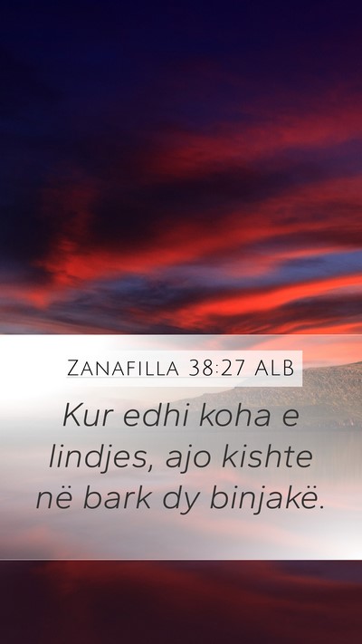 Zanafilla 38:27 ALB Mobile Phone Wallpaper - Kur edhi koha e lindjes, ajo kishte në bark dy - Mobile Bible Verse Wallpaper