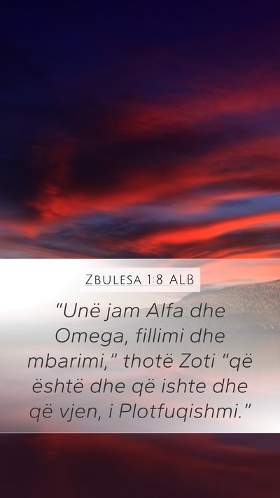 Zbulesa 1:8 ALB Bible Verse Image