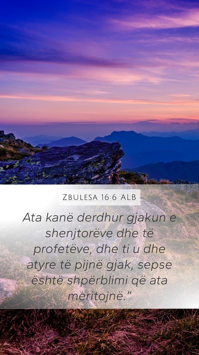 Zbulesa 16:6 ALB Bible Verse Image