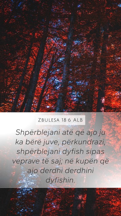 Zbulesa 18:6 ALB Bible Verse Image