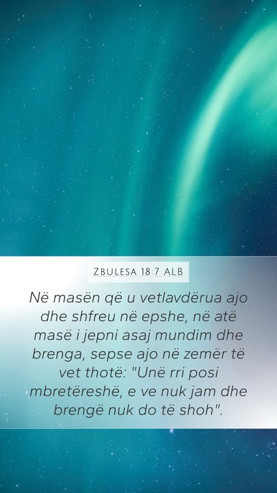 Zbulesa 18:7 ALB Bible Verse Image