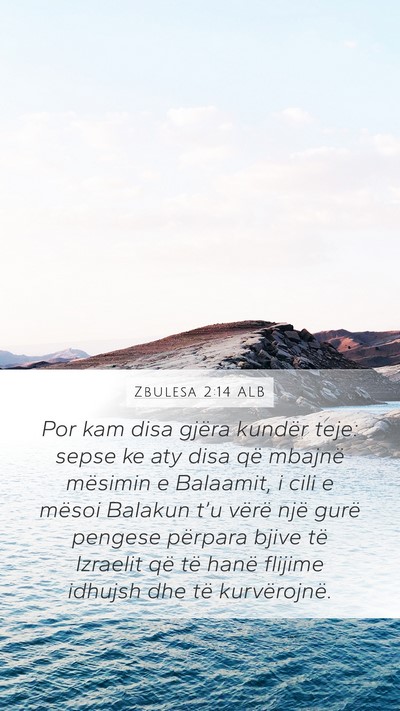 Zbulesa 2:14 ALB Bible Verse Image