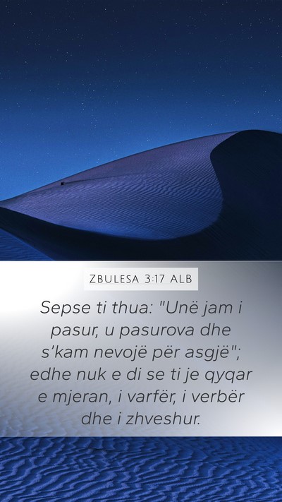 Zbulesa 3:17 ALB Bible Verse Image