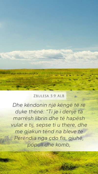 Zbulesa 5:9 ALB Bible Verse Image